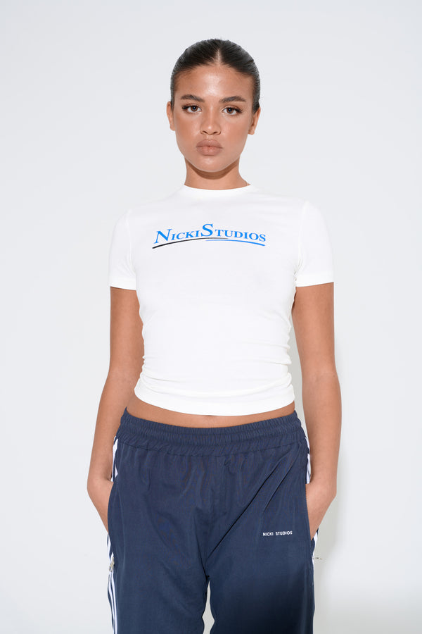 White Logo Fitted T-Shirt