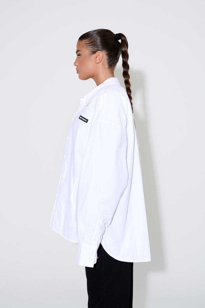 White Oversized Padded Shirt Jacket